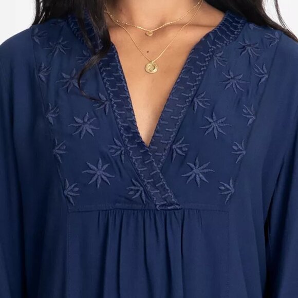 New Johnny Was Hi Lo Weekend Deep Indigo Pullover Tunic Dress NWT Size XS - Picture 6 of 12